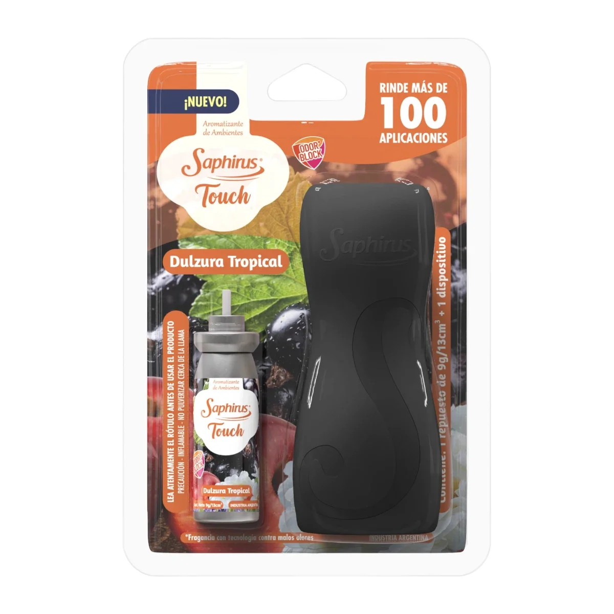 Repuesto Touch Dulzura Tropical + Dispositivo Black - 9 grs/13 ml + 1 dispositivo